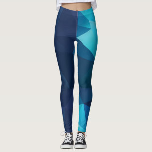 Blue Polygon Design Leggings