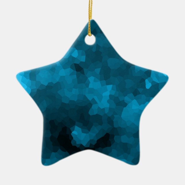 Blue polygonal ceramic ornament (Front)