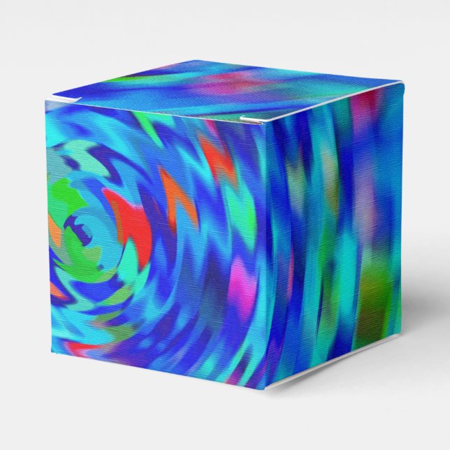 Blue Pond Ripple Favor Box (Front Side)