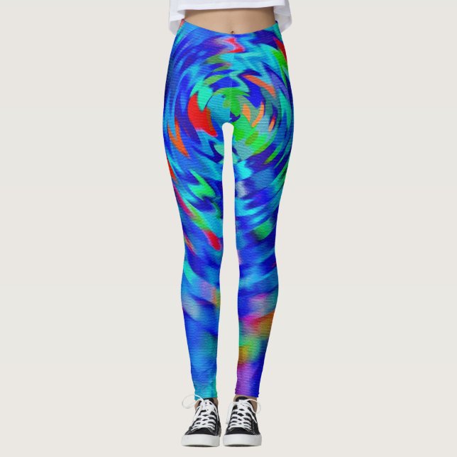 Blue Pond Ripple Leggings (Front)