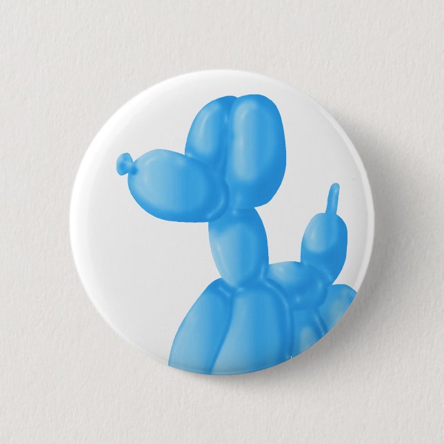 Blue Poodle 2 Inch Round Button (Front)