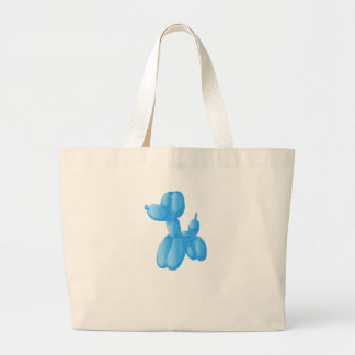Blue Poodle Large Tote Bag