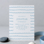 Blue Pool & Beach Party | Nautical Kids Birthday Invitation<br><div class="desc">Make a splash with this soft blue ocean wave design - a fresh, modern choice for a baby or young child’s birthday party. Inspired by coastal and nautical themes, this card features a wave background that’s perfect for beach parties, poolside celebrations, or ocean loving kids. Easy to customize with party...</div>