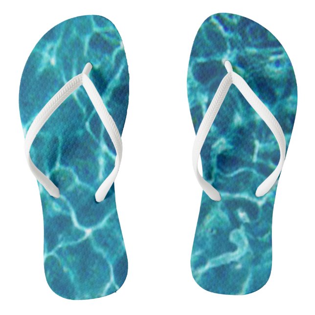 Blue Pool Water Flip Flops (Footbed)