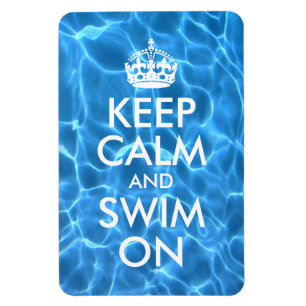 Blue Pool Water Keep Calm and Swim On Magnet