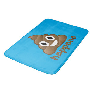 Blue Poop Happens Emoji Custom Bath Matt Mat