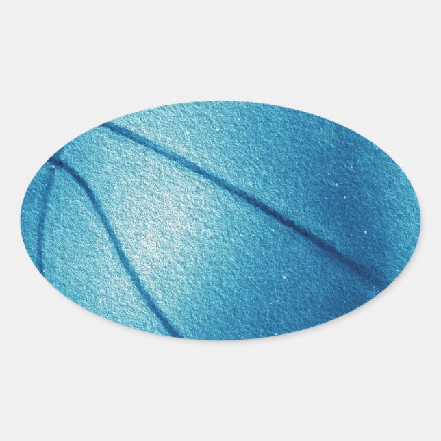 Blue Pop Art Basketball Oval Sticker (Front)