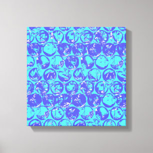 Blue pop art bubble wrap canvas print