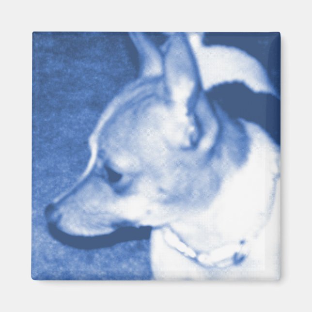 Blue Pop Art Chihuahua Magnet (Front)