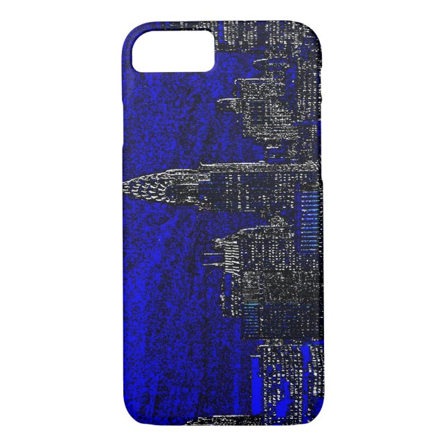 Blue Pop Art New York City iPhone 7 Case (Back)