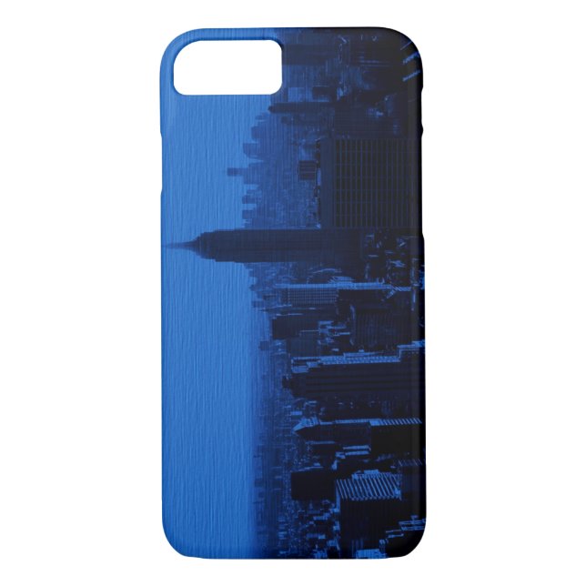 Blue Pop Art New York City iPhone 7 Coque (Dos)
