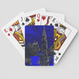 Blue Pop Art New York City Playing Cards