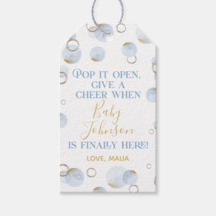Blue Pop it When She Pops Favour Tag, Champagne Ta Gift Tags