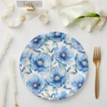 Blue poppies paper plate<br><div class="desc">Blue poppies</div>