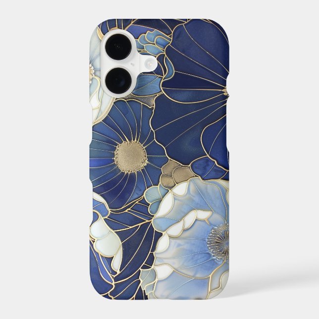 Blue Poppies Vintage Inspired iPhone Case (Back)