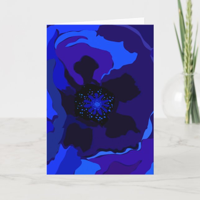 Blue Poppy Card (Front)