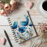 Blue Poppy Floral Monogram Planner<br><div class="desc">Our "Poppy Floral Collection" features watercolor poppy flowers in two colours, periwinkle blue and deep red, paired with an elegant serif font. Check out other products from this collection in our store and contact us if you have any special requests.</div>