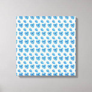 Blue poppy Flowers summer nature pattern Canvas Print