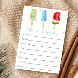 Blue Popsicle Baby Shower Advice and Wishes Game