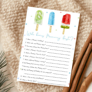 Blue Popsicle Shower Who Knows Mommy Best Game