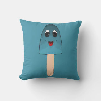 Blue Popsicle Symmetrical Doodle | Digital Art Throw Pillow