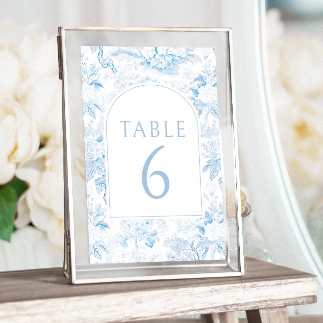 Blue porcelain boho arch wedding table numbers (Creator Uploaded)