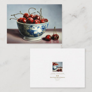 Blue Porcelain & Cherries Card