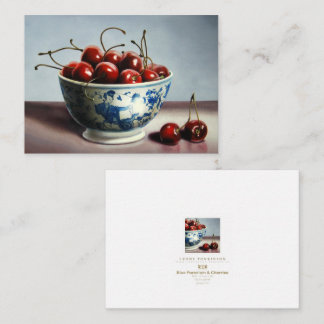 Blue Porcelain & Cherries Card