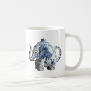Blue Porcelain Elephant Teapot Coffee Mug