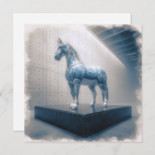 Blue Porcelain Horse Greeting Card
