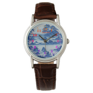 Blue Porcelain Style Custom Dial Watch