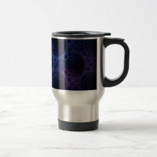 Blue Porous Fractal Pattern Travel Mug