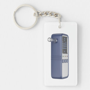 Blue portable breathalyzer for alcohol testing keychain