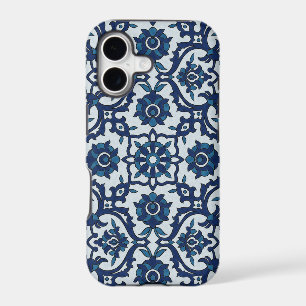 Blue Portuguese Azulejos Floral Tile Pattern