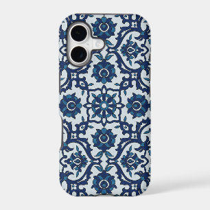 Blue Portuguese Azulejos Floral Tile Pattern