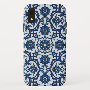 Blue Portuguese Azulejos Floral Tile Pattern iPhone XR Case