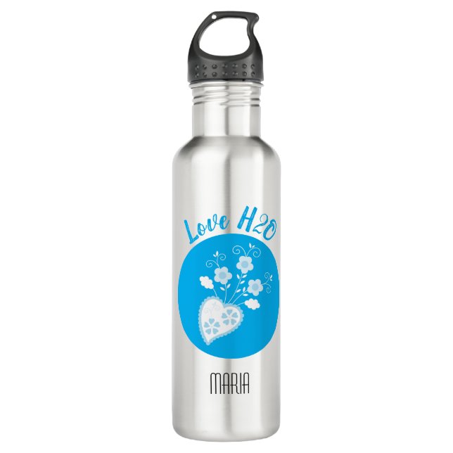 Blue Portuguese romantic heart 710 Ml Water Bottle (Front)