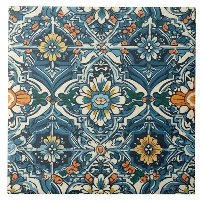 Blue Portuguese Seamless Timeless Beauty Tiles (Front)