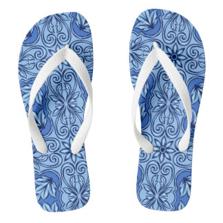 Blue Portuguese Tile Flip Flops