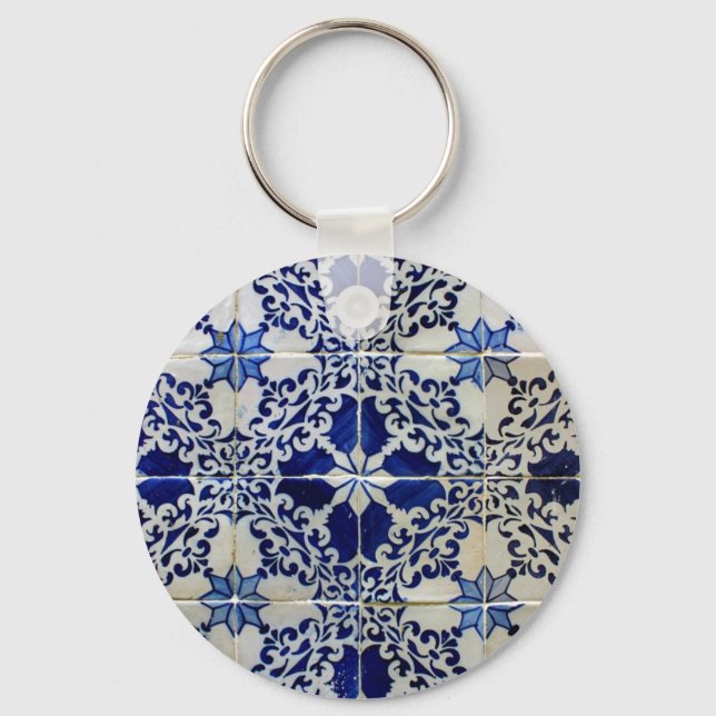 Blue, Portuguese Tiles Keychain (Front)