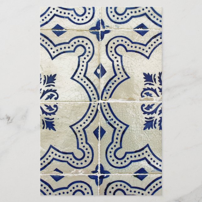 Blue, Portuguese Tiles Stationery (Front)
