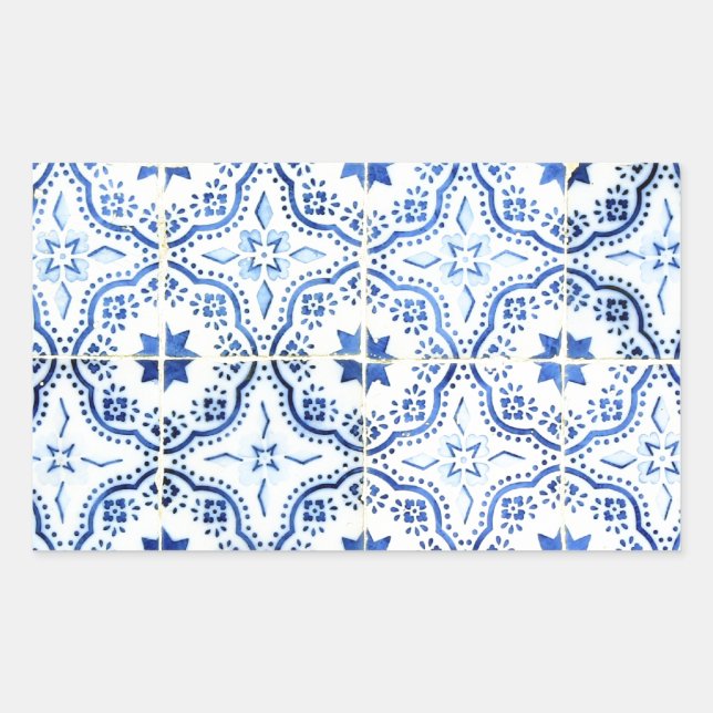 Blue, Portuguese Tiles Sticker (Front)