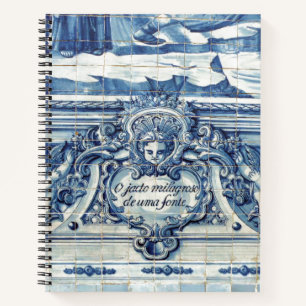 Blue Portuguese Tiles with two angels Notebook