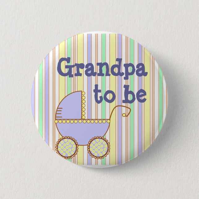Blue Pram - "Grandpa To Be" pin (Front)
