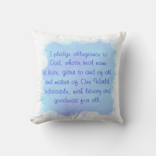 Blue Prayer Pillow, One World Throw Pillows