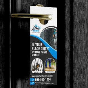Blue Pressure Wash Power Washing House Washing Door Hanger
