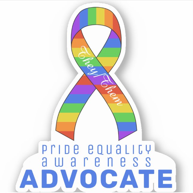 Blue Pride Equality Awareness Vinyl Sticker (Front)