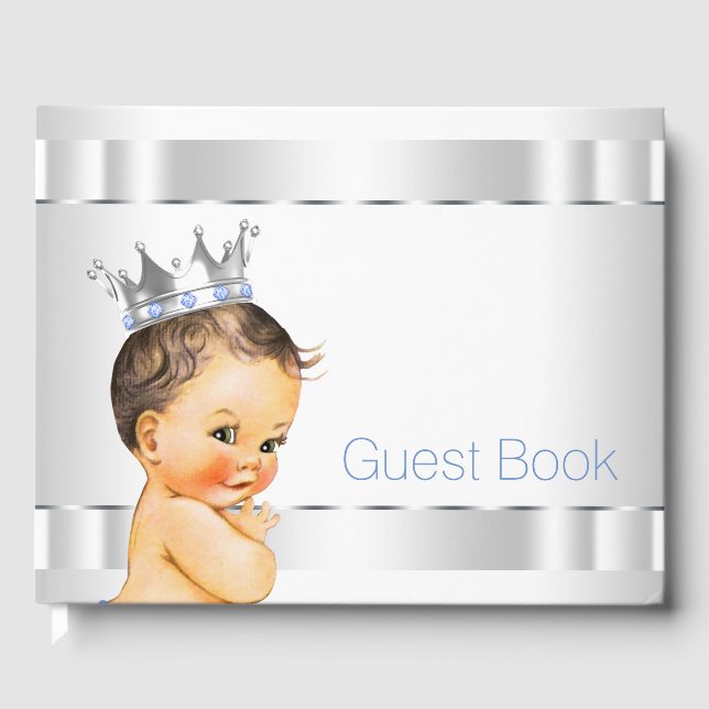 Blue Prince Baby Shower Guest Book (Front)
