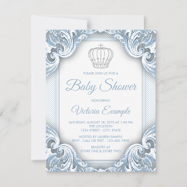 Blue Prince Baby Shower Invitations (Front)