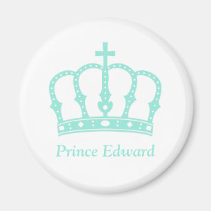Blue Prince Crown with Jewels Personalized Magnet